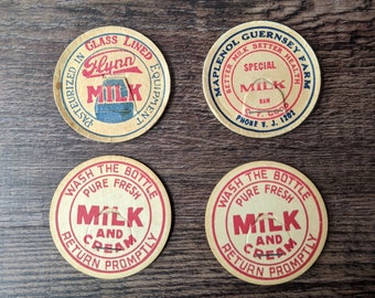 3 Vintage Montana Cream Milk Bottle Caps