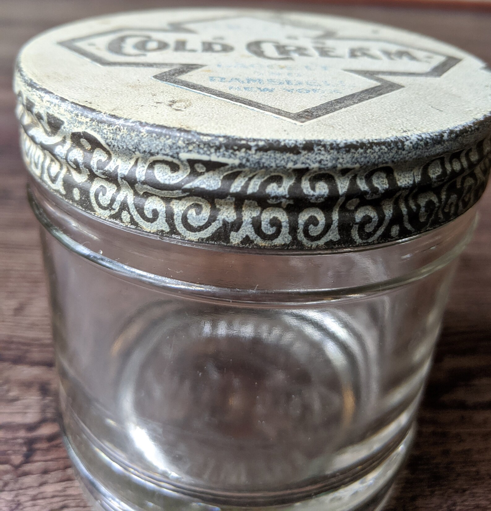 Vintage Cold Cream Embossed Glass Jar With Lid. Daggett & Etsy