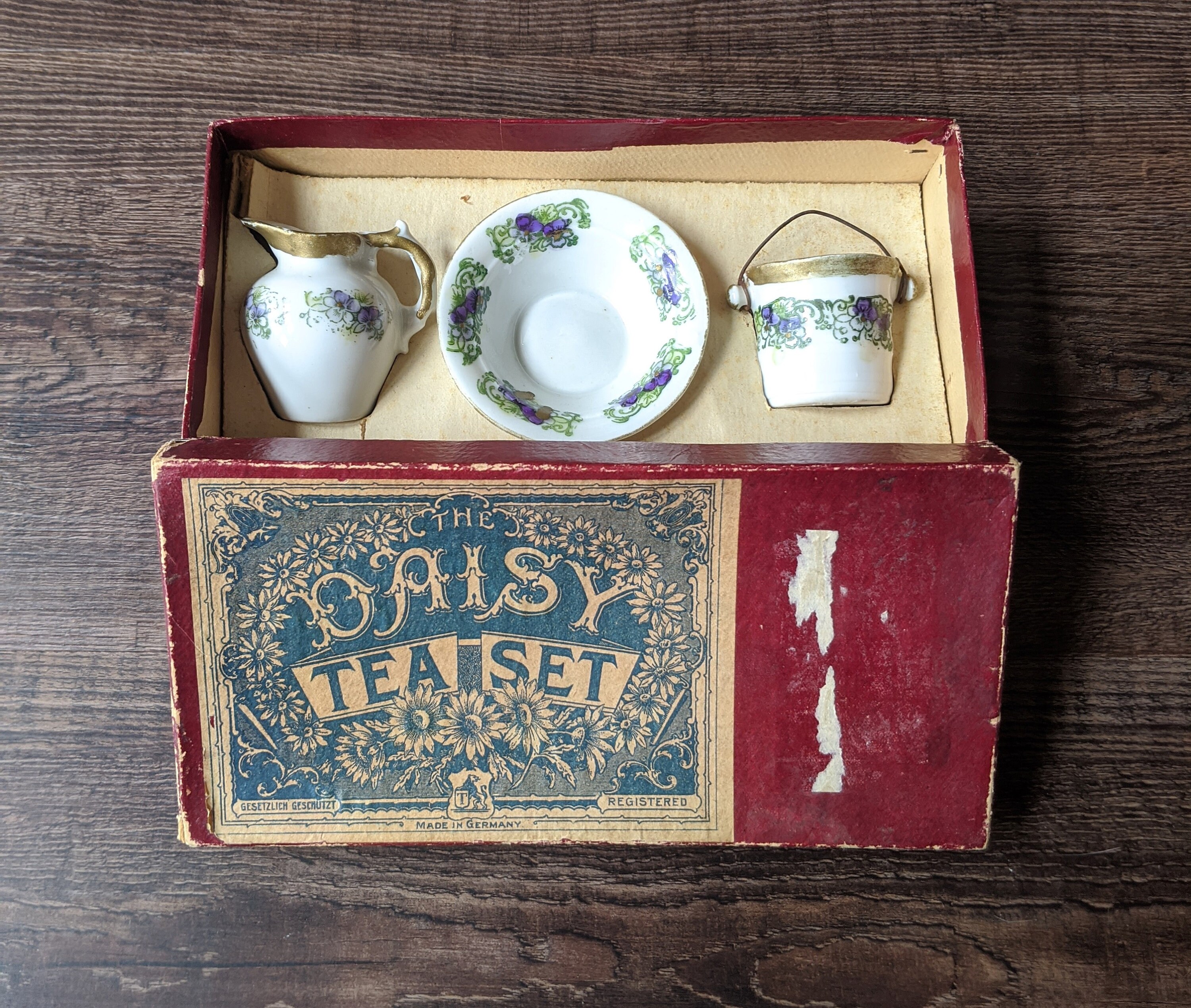 Antique Childs Porcelain Tea Set With Original Box the Etsy