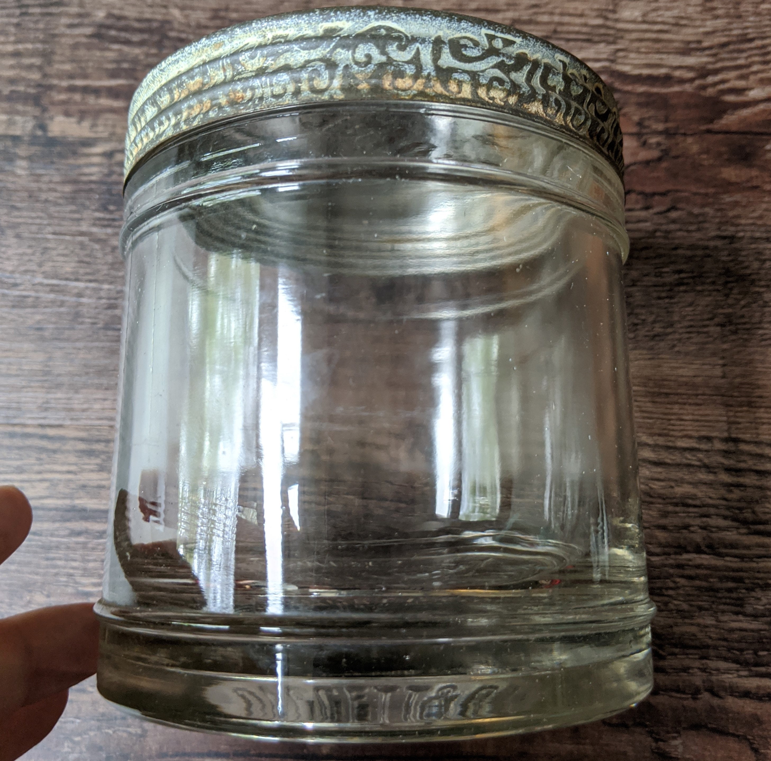 Vintage Cold Cream Embossed Glass Jar with Lid. Daggett & Etsy