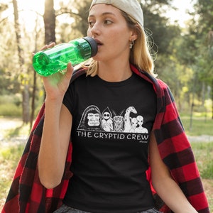 Cryptid Crew t-shirt, bigfoot t-shirt, flatwoods monster t-shirt, mothman t-shirt, loch ness monster t-shirt, alien t-shirt, camping t-shirt