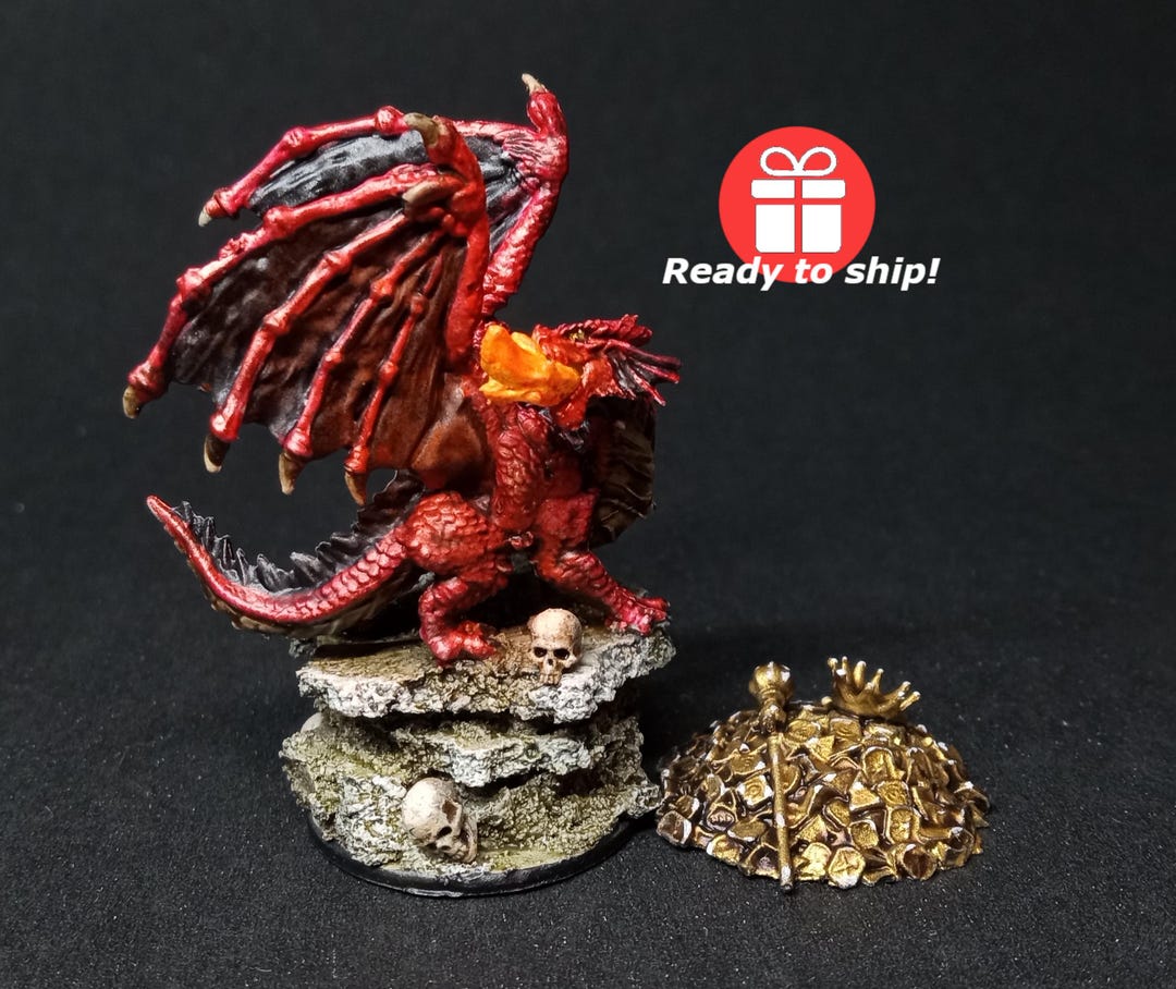Red Dragon Wyrmling - Painted Tabletop Miniature - Dungeons and Dragons ...