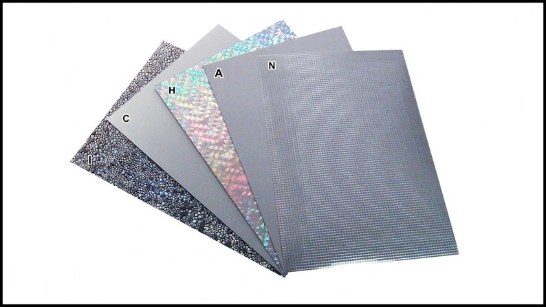 A4 Self Adhesive Plastic Sheets Silver Designs Mirror Effect Image 0