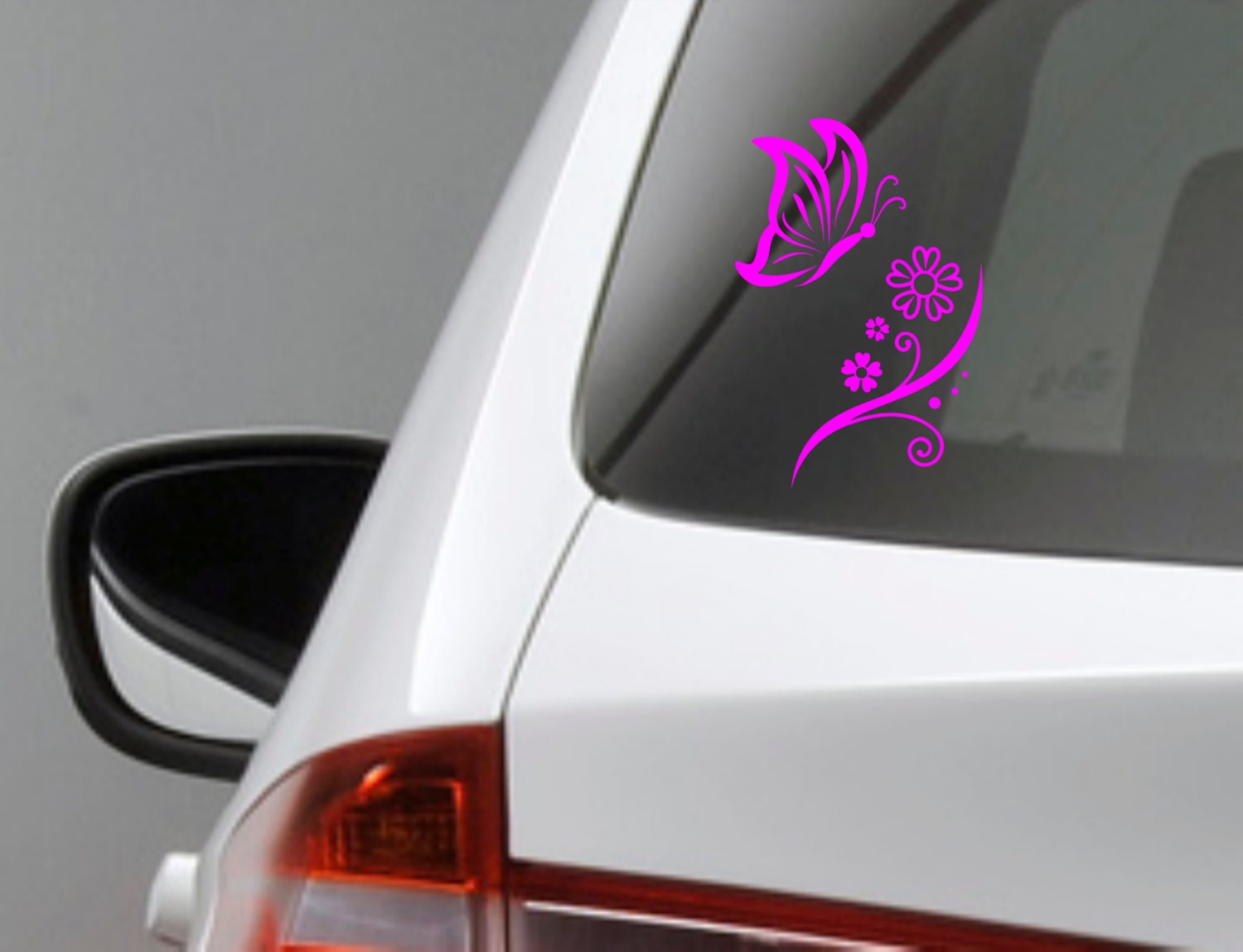 NA 3 Pcs Butterfly Flower Vine Car Sticker Car Door Window Sticker Used for Car Bumper Trunk Laptop Motorcycle Accessory Decor
