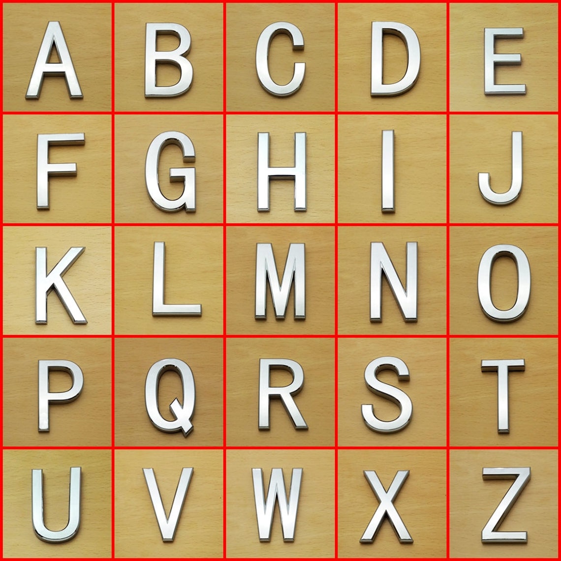 Self Adhesive Chrome Letters Silver Car House Name Sticky