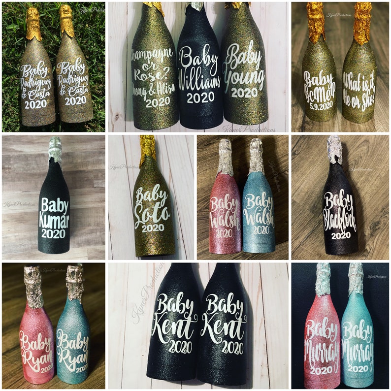 Confetti Popper Champagne Bottle / Baby Gender Reveal Parties Etsy
