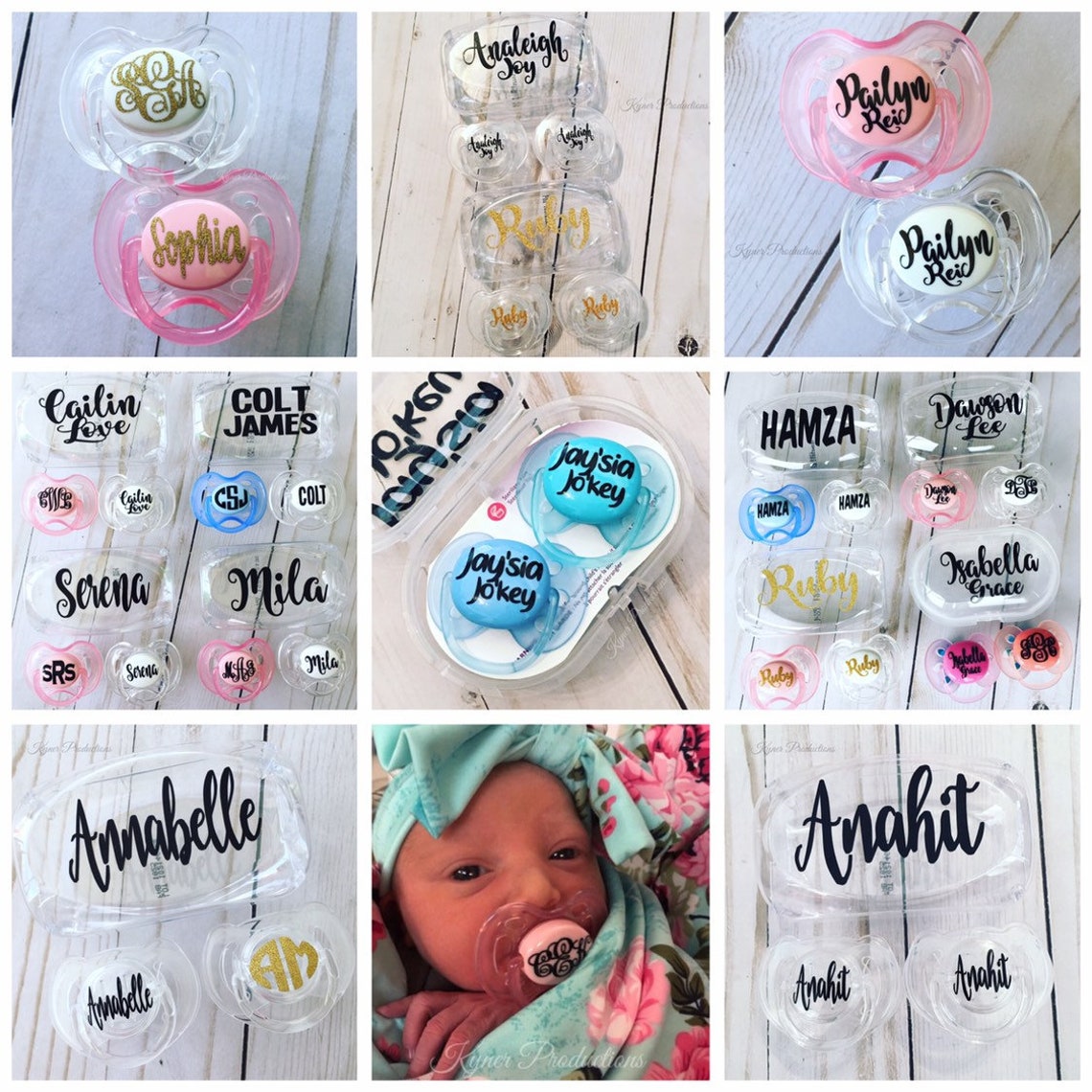 Personalized / Monogrammed Pacifiers // Custom Baby Pacifiers Etsy