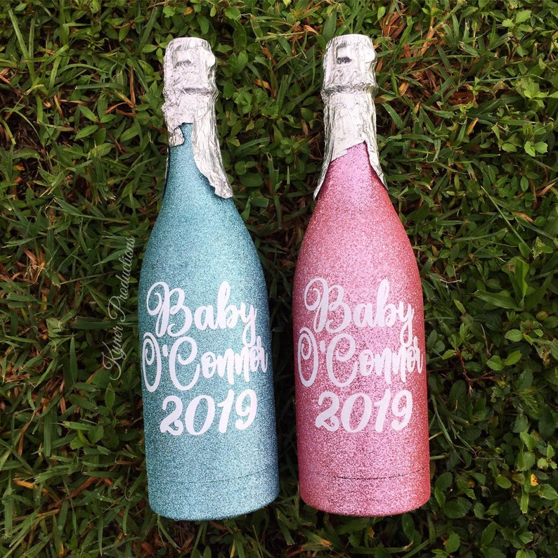 Confetti Popper Champagne Bottle / Baby Gender Reveal Parties Etsy