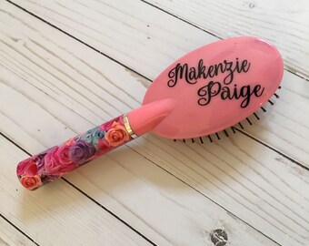 Personalized Flower Hair Brush