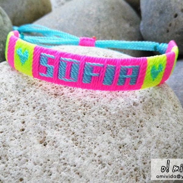 Name Bracelet, Personalized Jewelry, Children Bracelets, Waterproof Bracelets, Mexican Bracelet, Layering Jewelry, Fundraising bands
