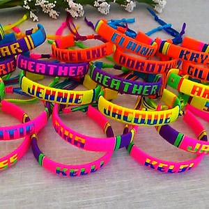 Customized Bracelets, Team Bracelets, Mexican Bracelet, Birthday Favors, Name Bracelet, Handmade String Bracelets, Friendship bracelets
