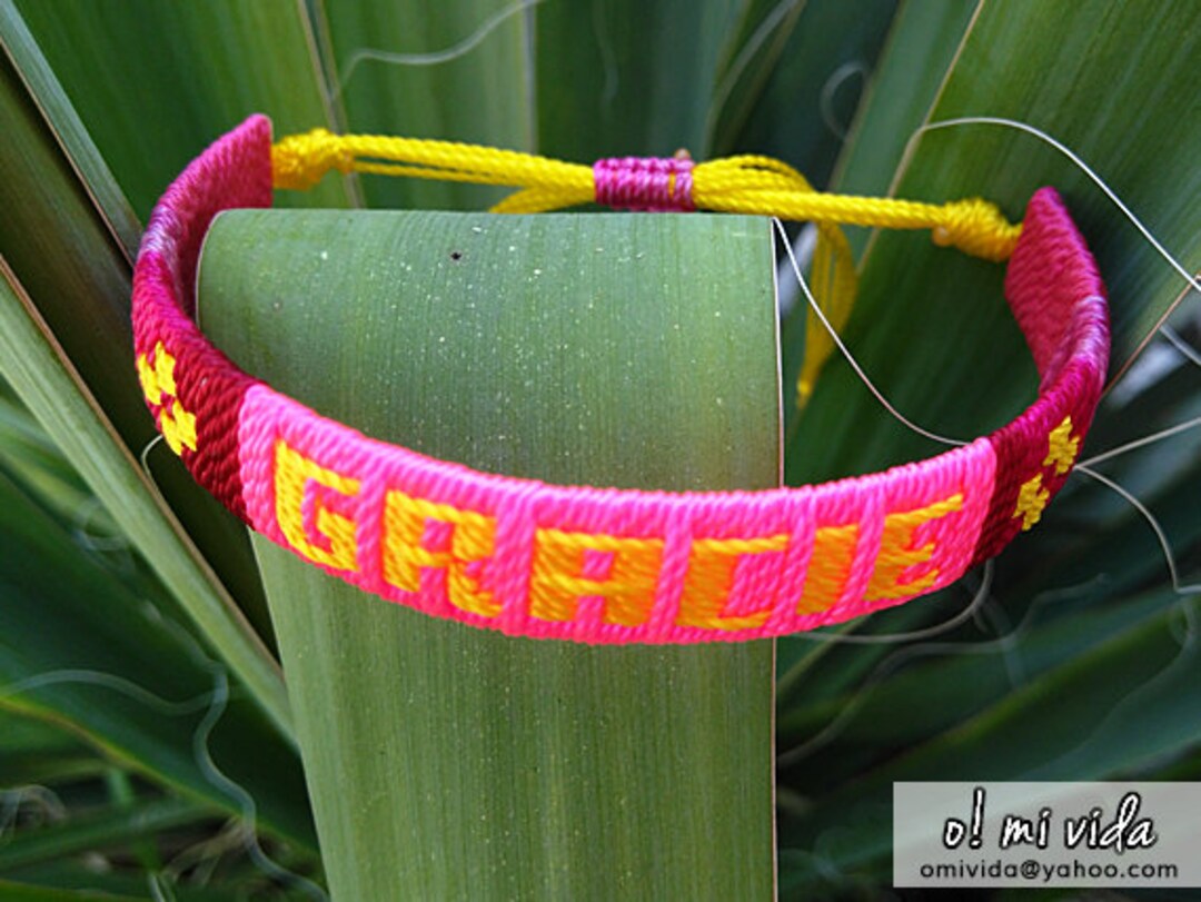 Personalized Friendship Bracelets, Party Favors, Cord Name Mexican