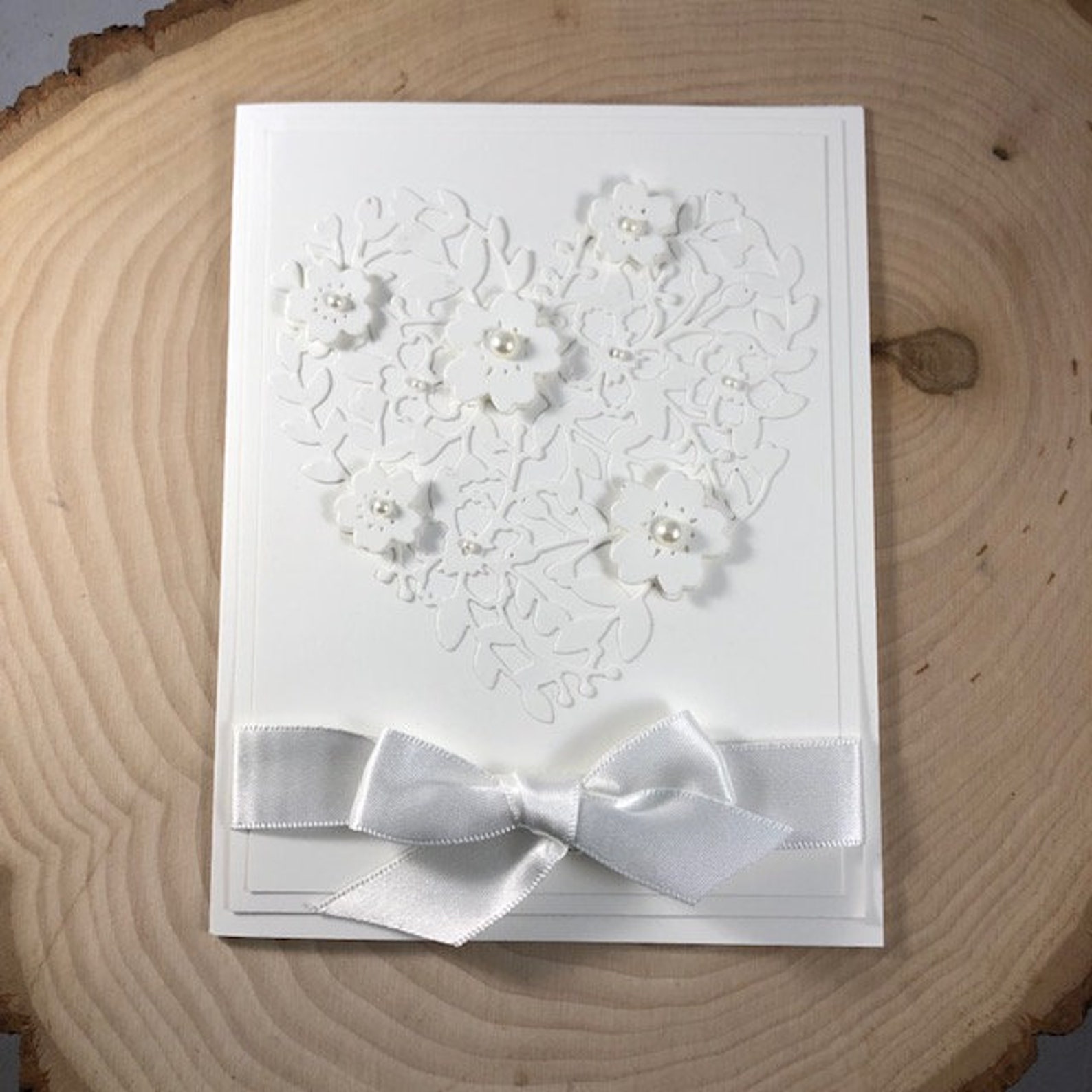 Elegant Wedding Card, Die Cut Wedding Card, Handmade Wedding Card, Wedding Card Etsy