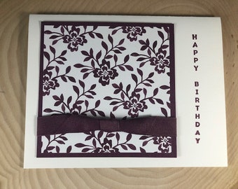 Handmade birthday card, handstamped birthday card, birthday card