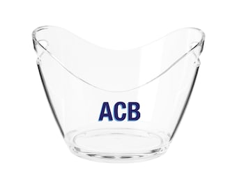 Monogrammed Acrylic Ice Bucket / Wine Chiller: Shadow