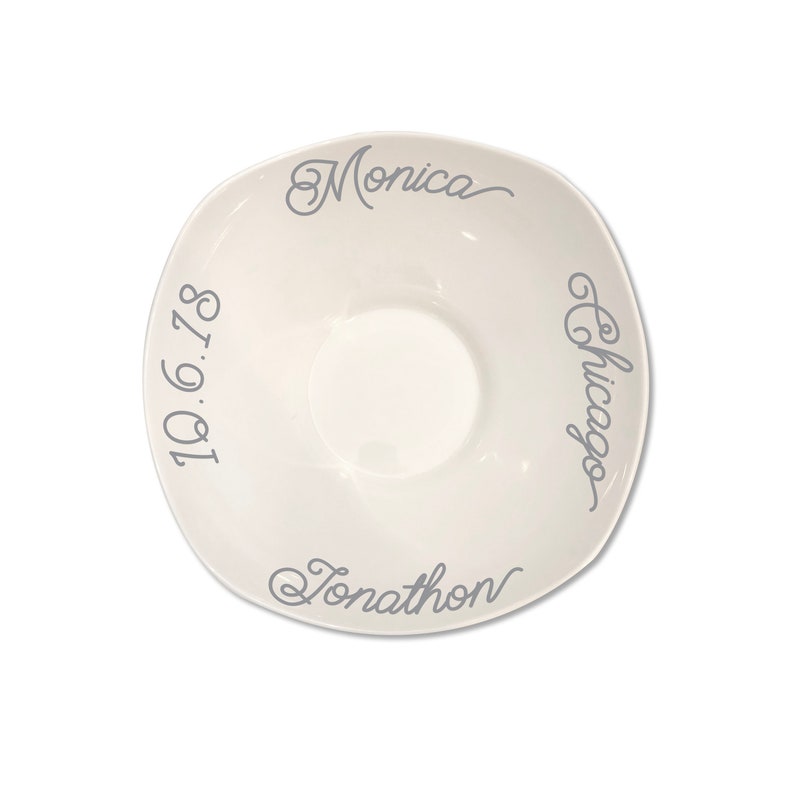Monogrammed Melamine Wavy Serving Bowl 2 SIZES