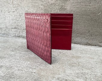 Carteira dupla de couro python marrom genuíno masculino | carteira de pele de cobra | carteira fina | carteira minimalista