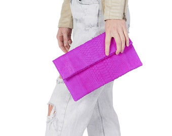 cerise pink clutch bag