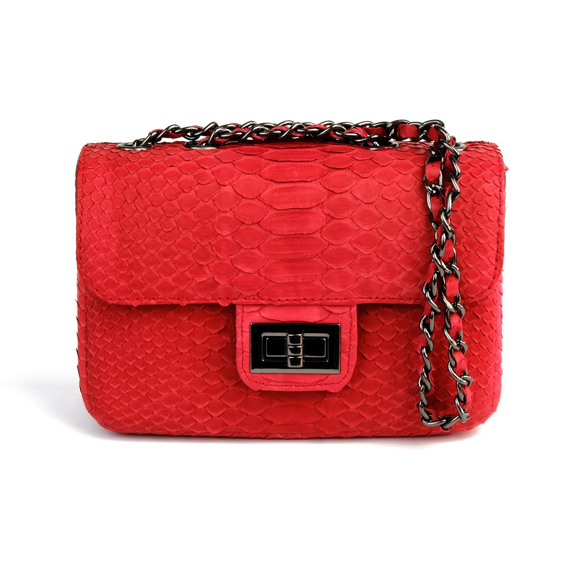 Scarlet Red Python Leather Cross Body Bag Snakeskin Bag - Etsy