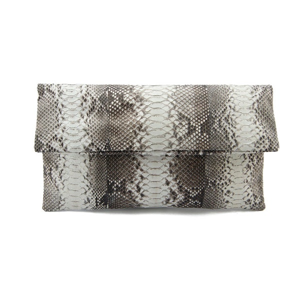 Pochette en peau de serpent naturelle | pochette pliante | pochette enveloppe | pochette en cuir | sac en python | sac en peau de serpent | pochette de mariage