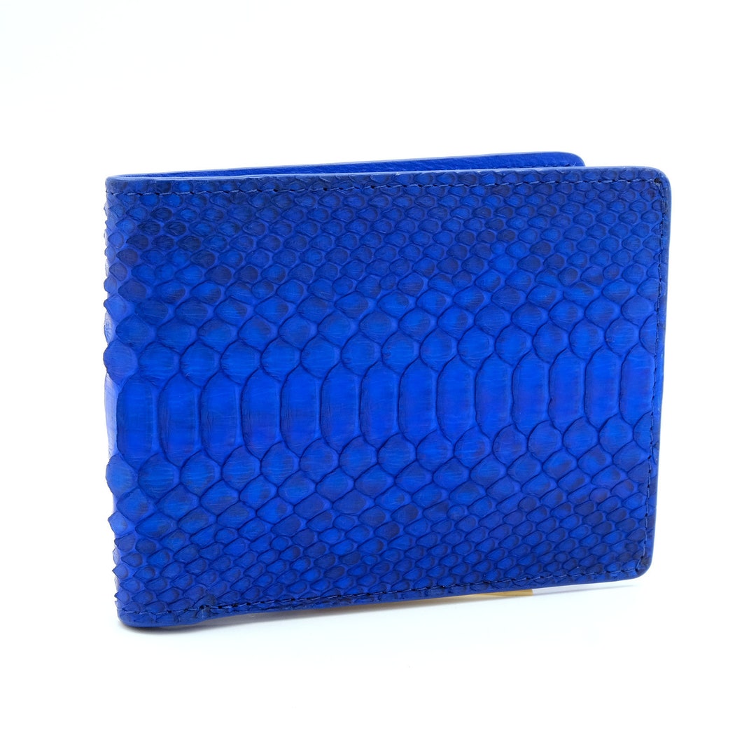 Turquoise Blue Python Leather Wallet for Men, Full Grain Python Leather  Wallet, Bifold Stylish Wallet, Men's Billfold Wallet