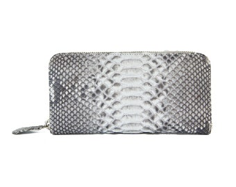Genuine python leather zip around women's long wallet | phone wallet | credit card holder wallet | long womens purse | zipper wallet