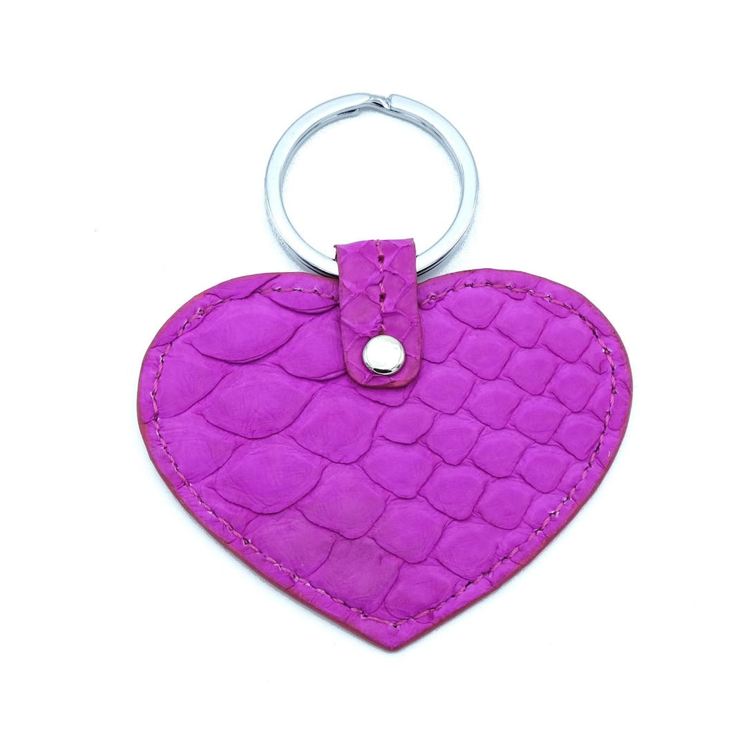 Heart Leather Key Chain Heart Keychain Heart Keyring Leather Keychain