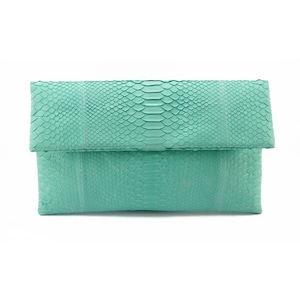 Mint green snakeskin clutch | foldover clutch bag |  envelope clutch | wedding clutch | python bag | snakeskin bag | bridesmaid clutch