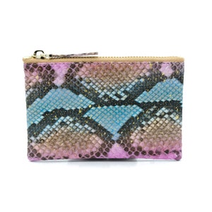 Cartera con cremallera de piel de pitón Tutti Frutti / Cartera pequeña de piel / Cartera pequeña de piel / Cartera de piel de pitón / Cartera fina / Cartera minimalista