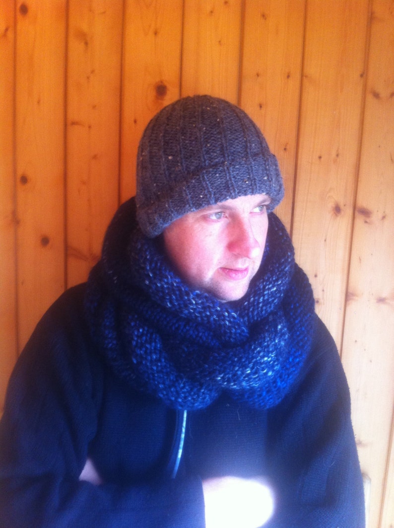 Hand Knitted Wool Blend Cosy Cowl image 1