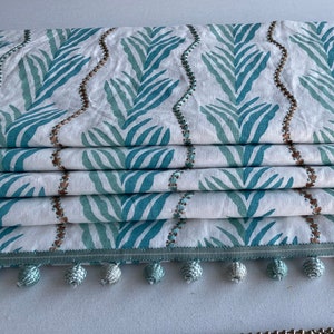Nina Campbell - Meridor - Made to Measure Roman Blind - Aqua