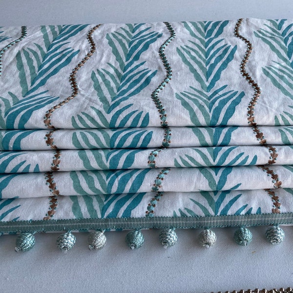 Nina Campbell - Meridor - Made to Measure Roman Blind - Aqua