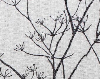 Linen Fabric Black Fabric Curtain Fabric Floral Fabric Etsy