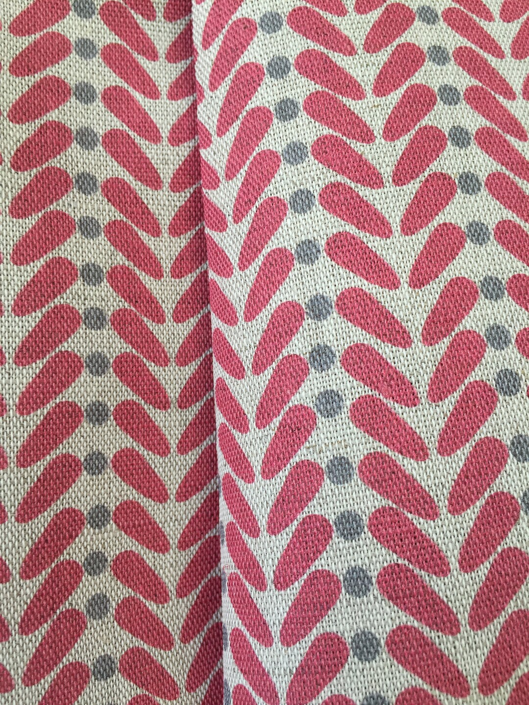 Scandi Wings Cherry Linen Curtain Fabric English Fabric Etsy UK