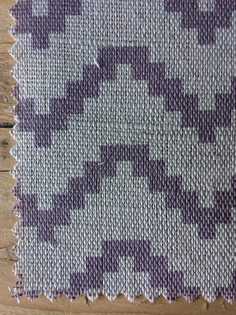 Scandi Ziggy Powder Plum Linen Curtain Fabric English Modern