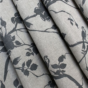 Linen Fabric - Slate Grey Fabric - Curtain Fabric - English Fabric - English Linen - Modern Country - Shabby Chic