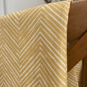 SAMPLE only - Curtains Made to Measure? Just need pole length and drop to quote - Mustard Curtains - Linen Curtains - Large Chevron Mustard