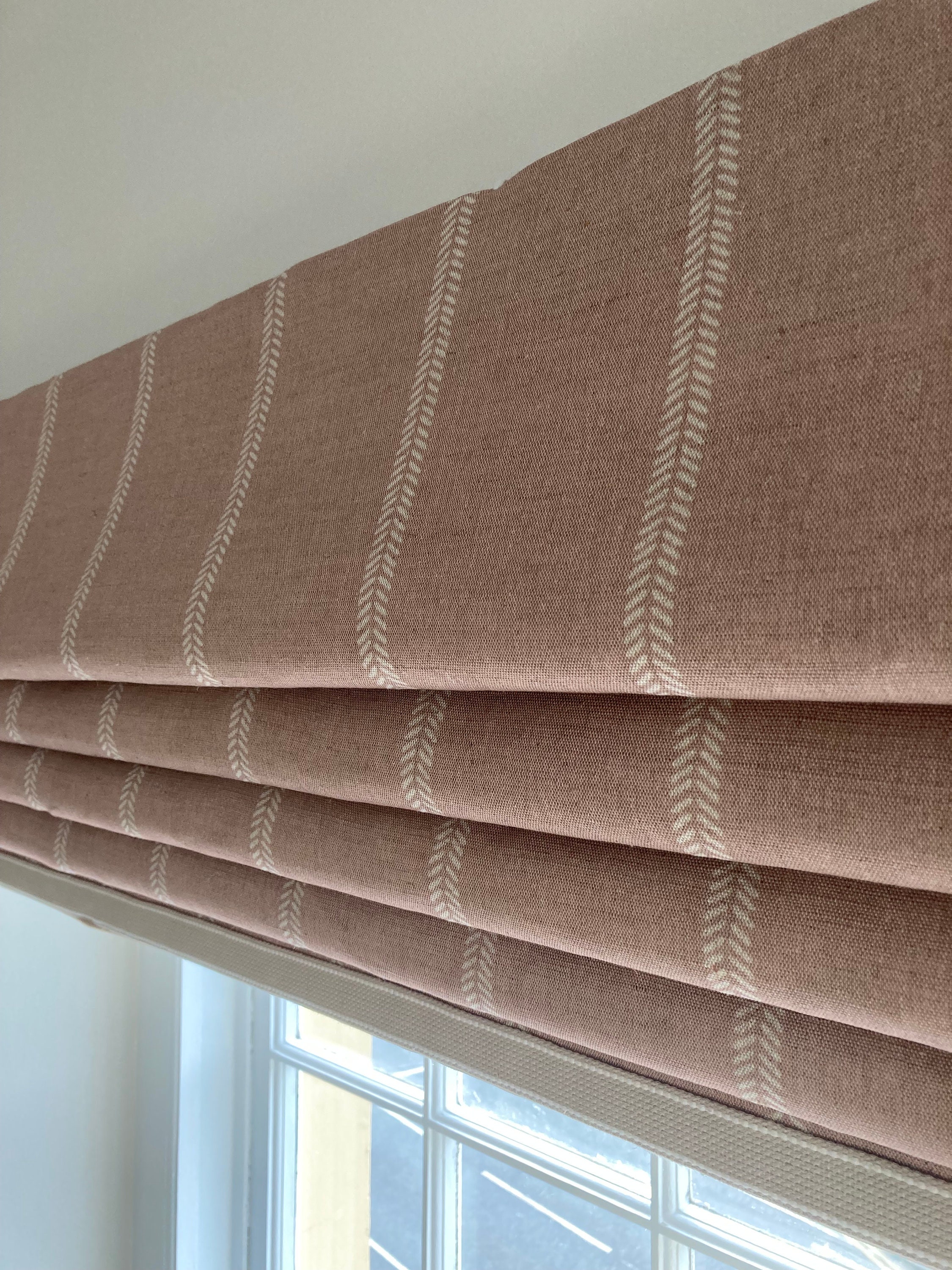 PINK relaxed stripe - Roman Blind - Made to measure - sample only - ask for quote