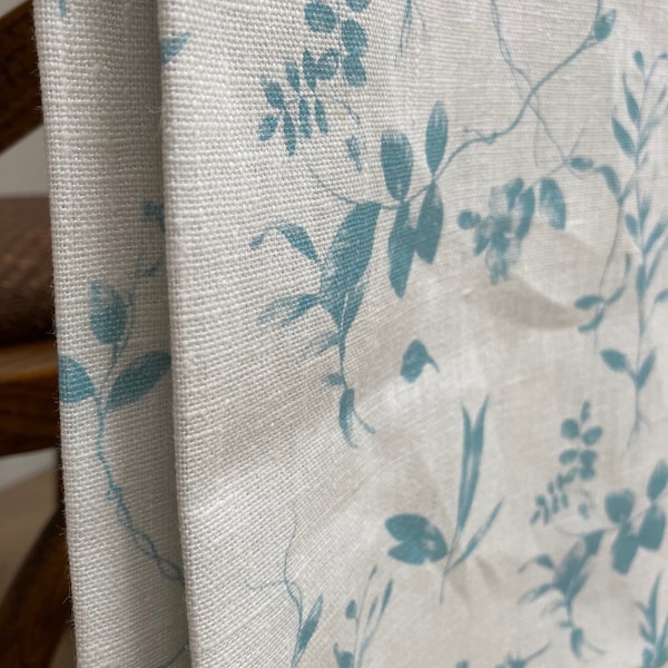SOLO MUESTRA - ¿Cortinas hechas a medida? Solo necesita longitud de poste y gota para cotizar - Aqua Blue and White Curtains - Cortinas de lino