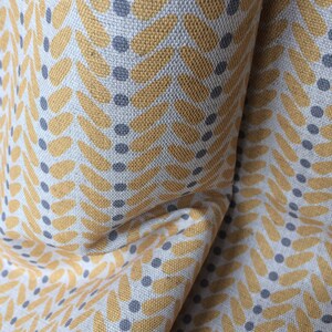 Scandi Wings mustard Linen Curtain Fabric English Fabric English Linen Scandi Modern image 6