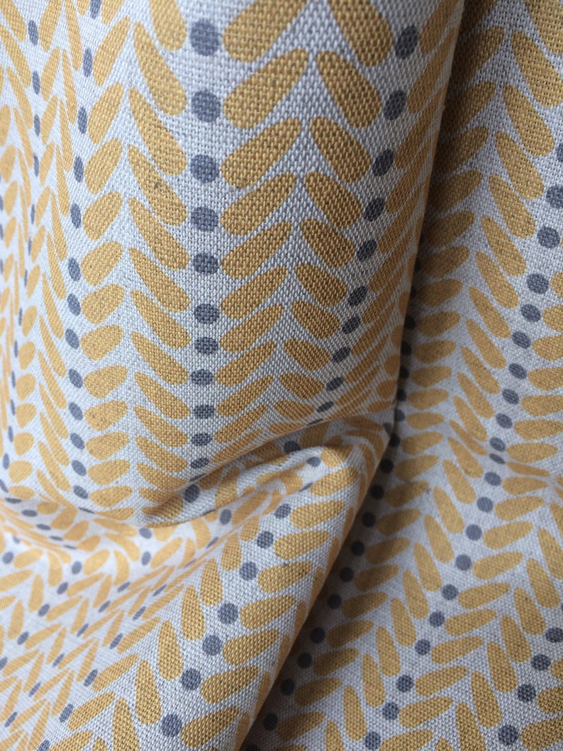 Scandi Wings mustard Linen Curtain Fabric English Fabric English Linen Scandi Modern image 6