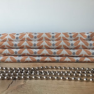 Scandi Wings Orange - made to measure roman blind - Orange grey natural linen fabric