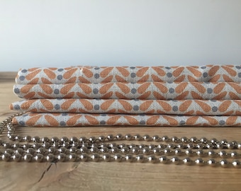 Scandi Wings Orange - made to measure roman blind - Orange grey natural linen fabric