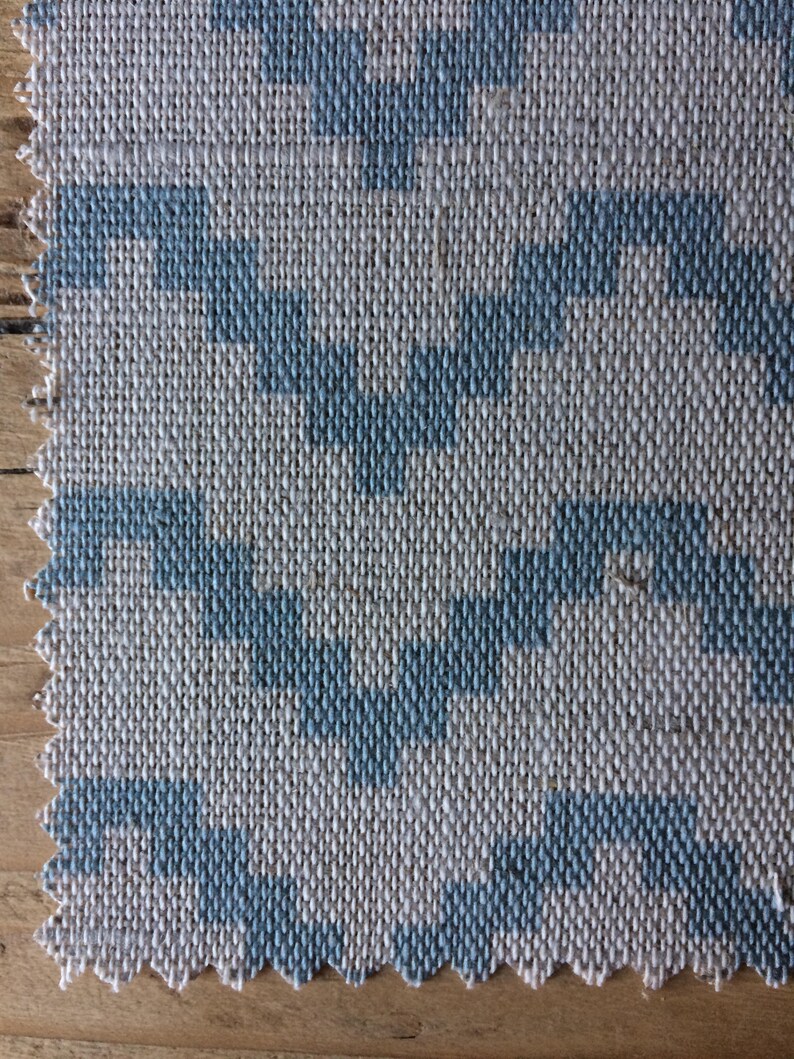 English Linen Scandi Ziggy -DUCK EGG English Fabric Modern Scandi Linen Curtain Fabric