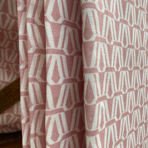 SAMPLE uniquement - Rideaux faits sur mesure? Il suffit de la longueur du pôle et la baisse de citer - Dusty Pink - Rideaux de linge - Deco Dusty Pink / blanc