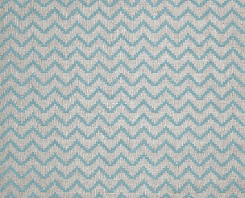 English Linen Scandi Ziggy -DUCK EGG English Fabric Modern Scandi Linen Curtain Fabric