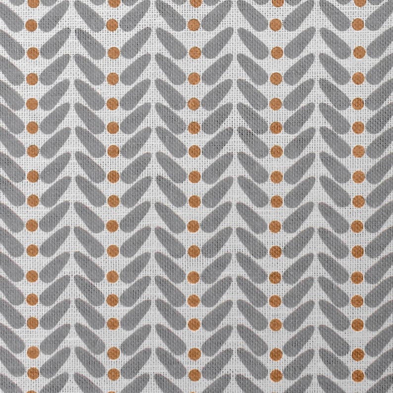 ORANGE Scandi Dots White Modern English Linen Scandi Linen Curtain Fabric English Fabric