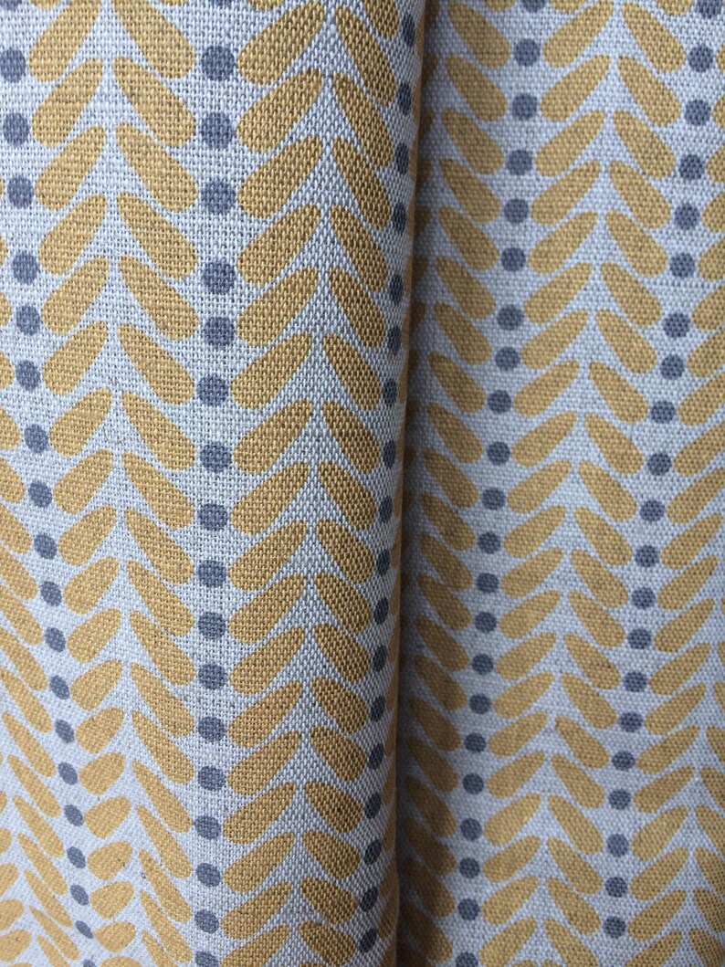 Scandi Wings mustard Linen Curtain Fabric English Fabric Etsy