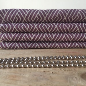 Vanja Grape - made to measure roman blind - Grape natural linen fabric