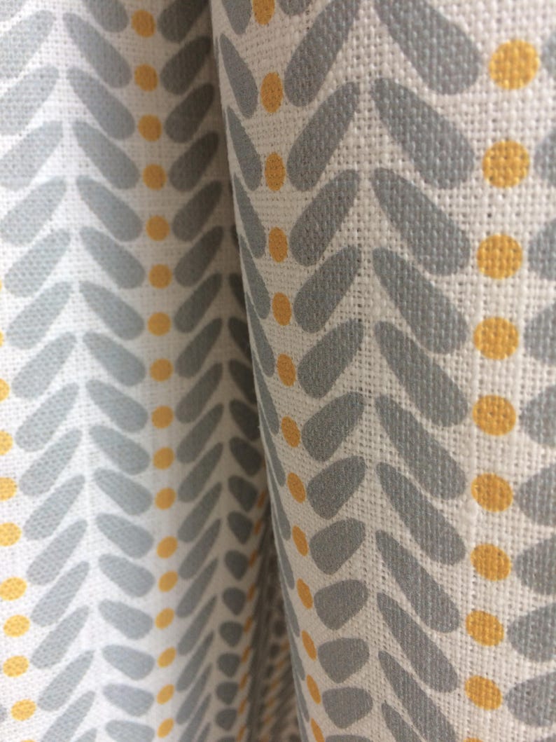 Scandi Dots White Mustard Linen Curtain Fabric English Etsy